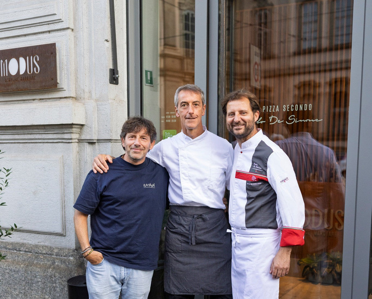 I tre protagonisti di Territori & Contaminazioni davanti a Modus Milano