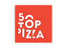 Logo 50 Top Pizza, bianco su fondo rosso