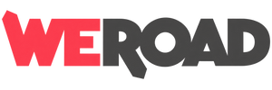 Logo WeRoad, scritta rossa e grigia